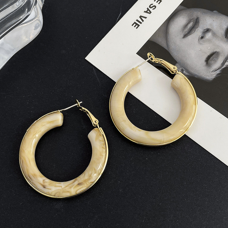 Temperament Korean Round Face Slimming Earrings New High-end Earrings