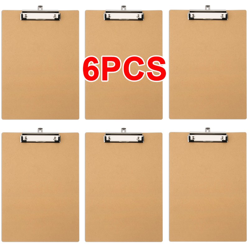 6X A4 Wooden Clipboard Wood Clip Board W  Hanging Hole Writing For Office School