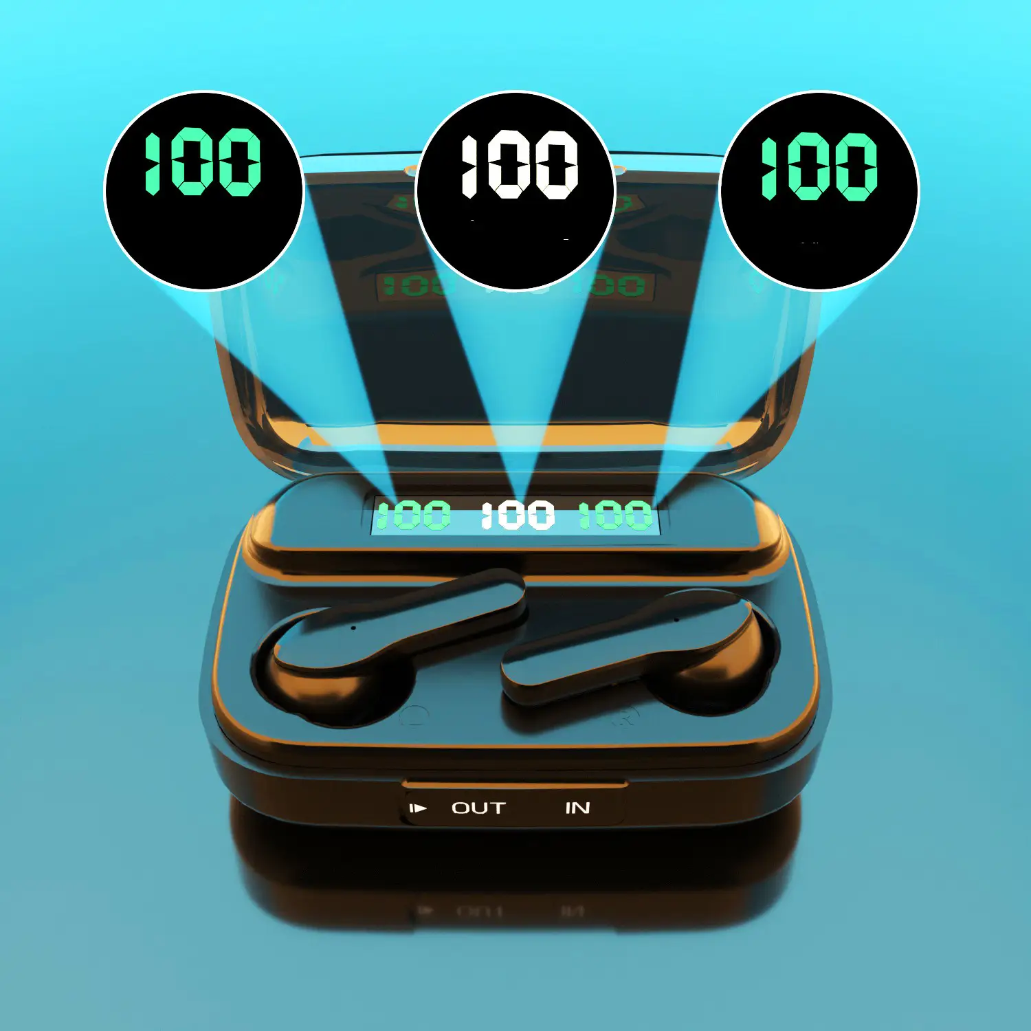 New Wireless Bluetooth Headset 5.0 Touch Digital Display