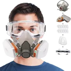 Face Cover Respirator Mask Facepiece For Painting Welding Sanding Asbestos Mold - White - View 1