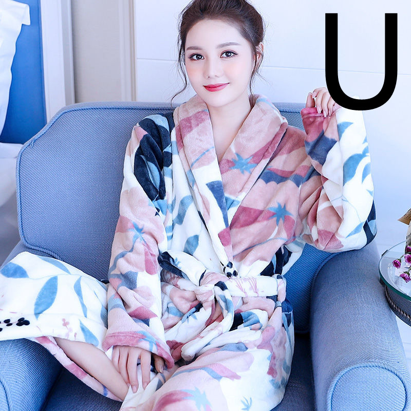 Title 13, Thickened Flannel Home Wear Bathrobe