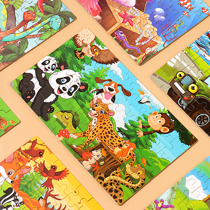 Iron Box Wooden Dinosaur Children's Toys Puzzle