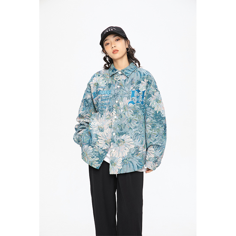 Loose Lapels Full Printed Embroidery Couple