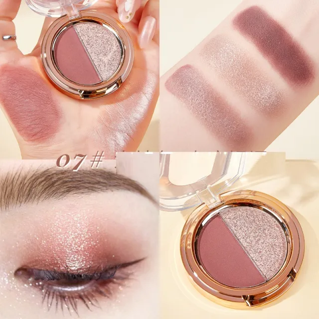 Matte Tangerine Gold Glitter Duo Eyeshadow Palette Coffee - Shop at LoveMi