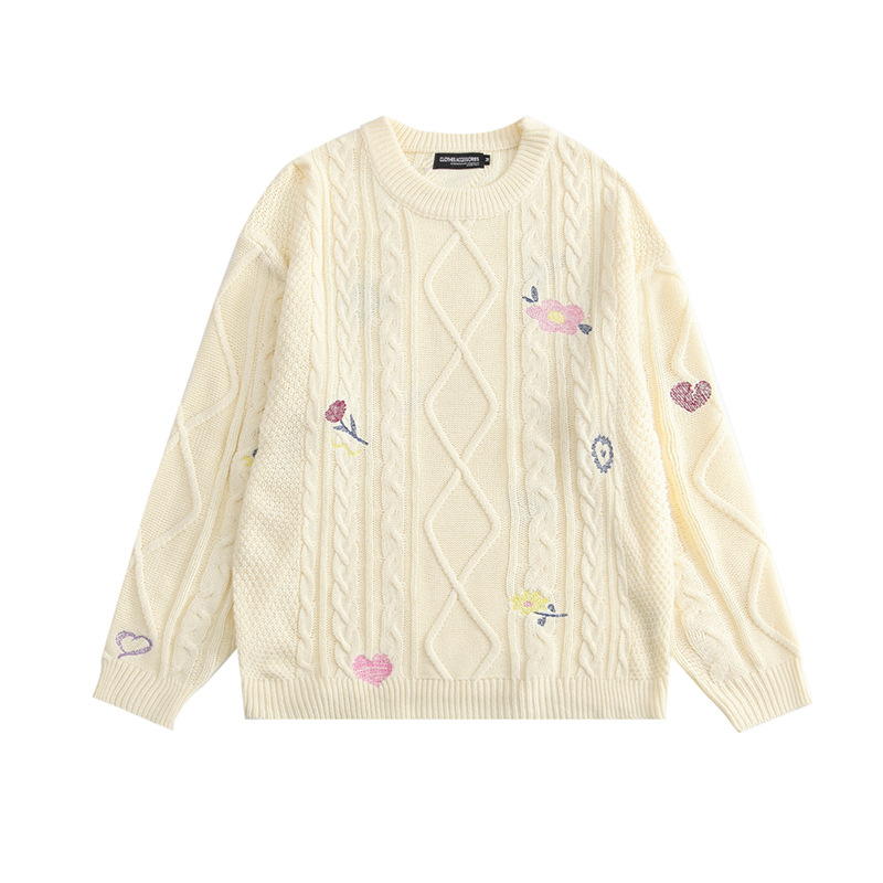 Sweet Embroidered Knitted Jumper