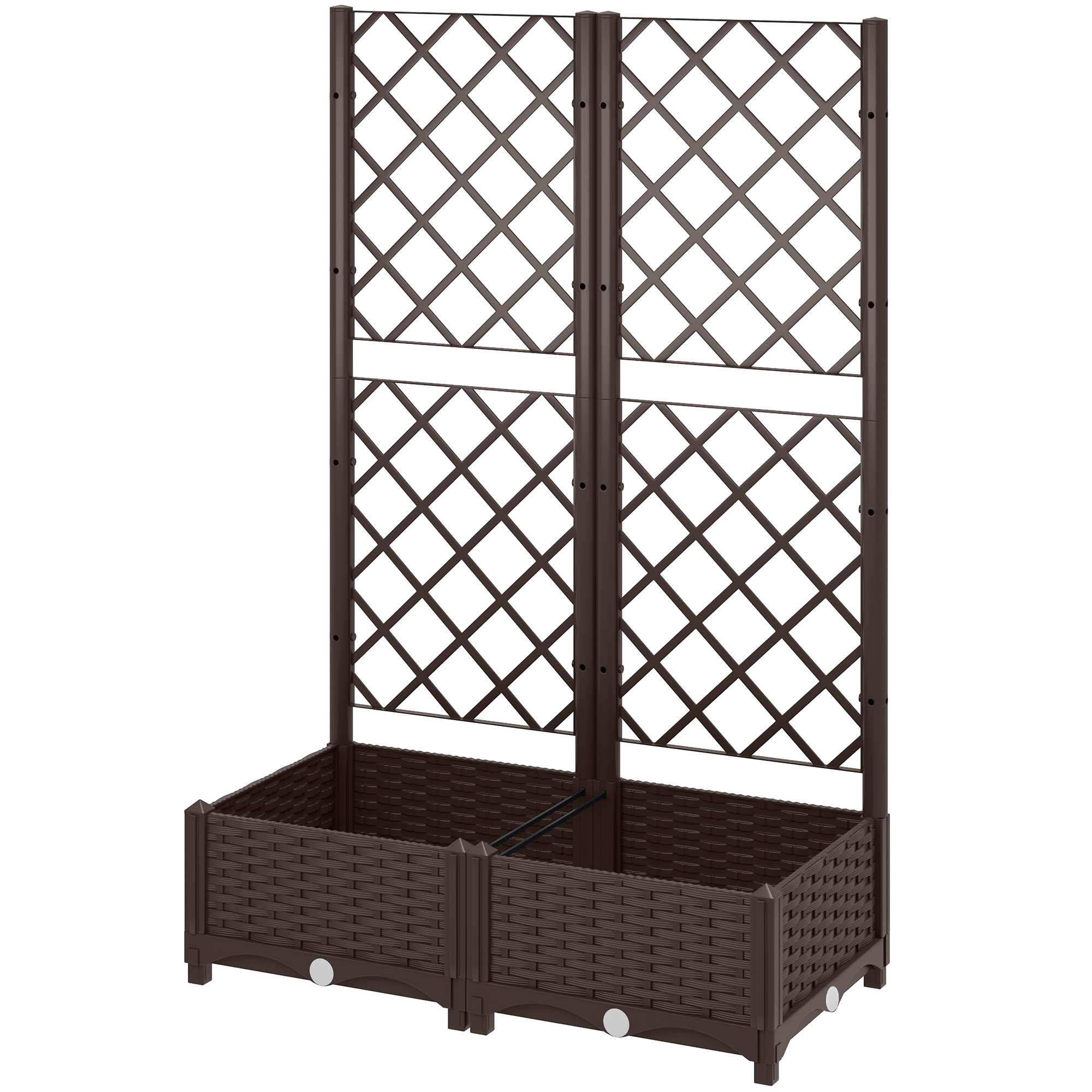 Elevated Garden Bed With Flower Rack, Plastic Planting Box, Equipped Drainage — image 6