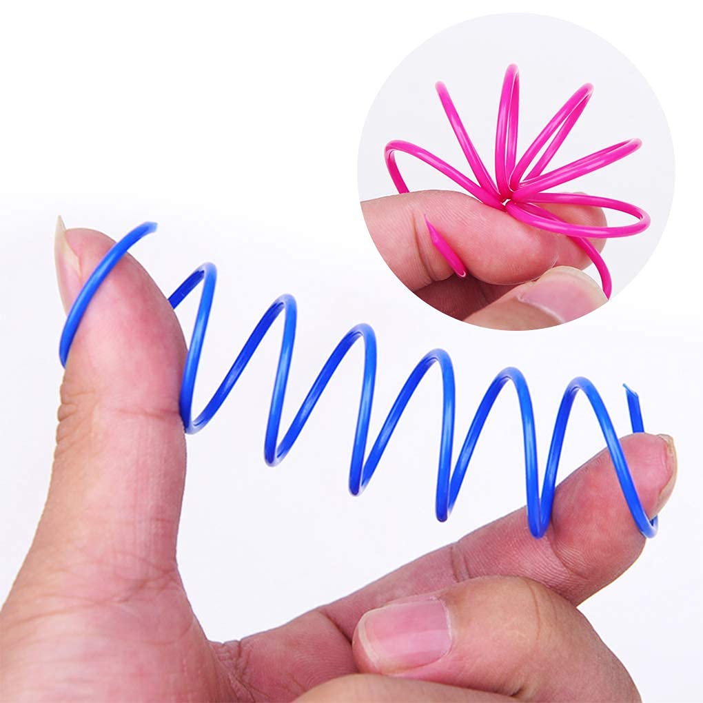 Juguetes para gatos «Cat Spring», juego de 12 piezas de juguetes interactivos de colores para gatos: juguetes para que los gatos de interior den pataditas, muerdan y cacen, para pasar el rato y mantenerse en forma