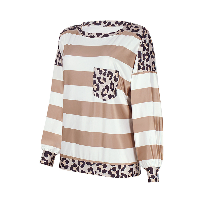 Title 14, Striped Printed Long Sleeve Loose Ladies Top