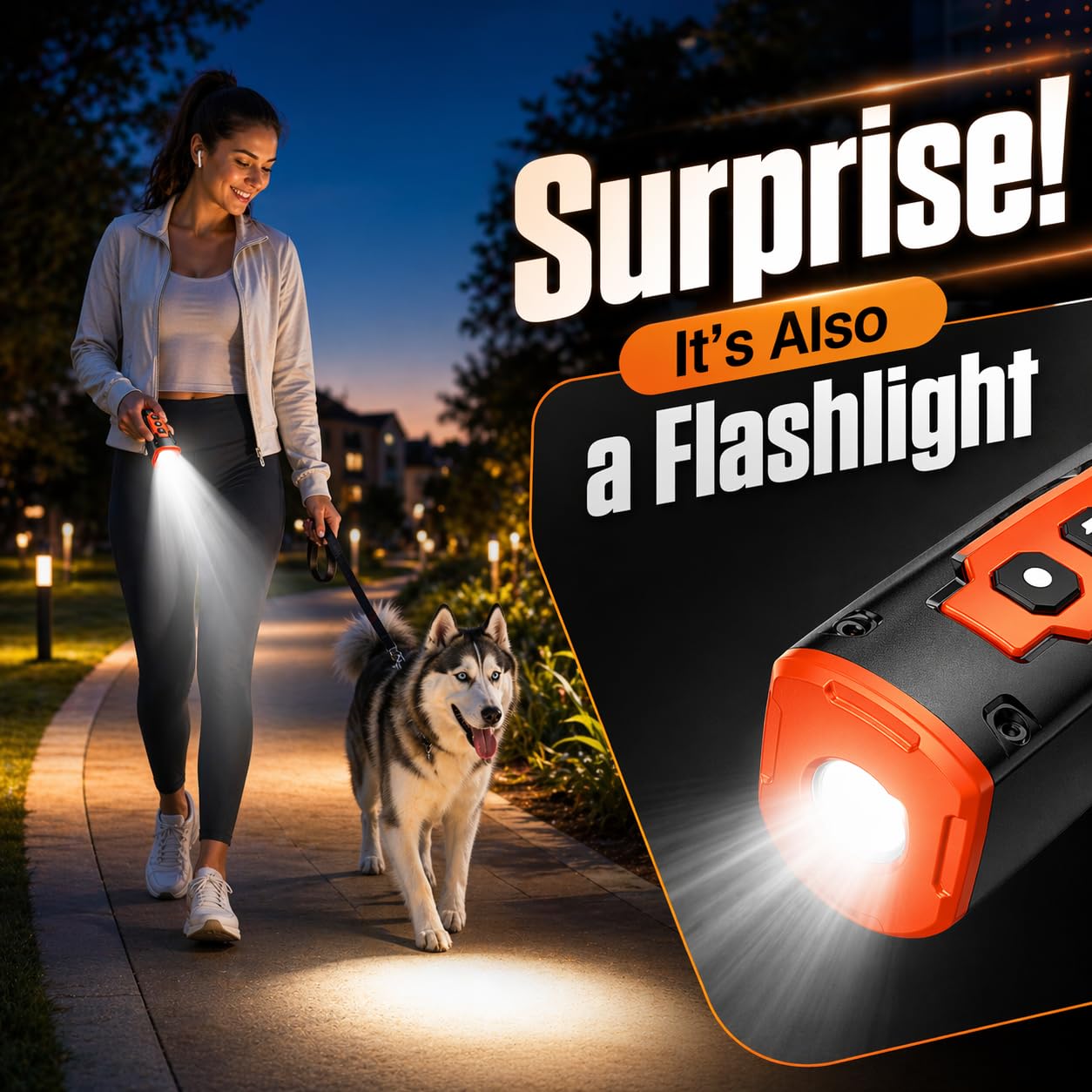 Dog Bark Deterrent Devices, 1-Touch Anti-Barking Device For Dogs With 3 Ultrasonic Heads, 50ft Range, Rechargeable & Safe Dog Training Tool With Flashlight, Helps Improve Behavior — foto 2