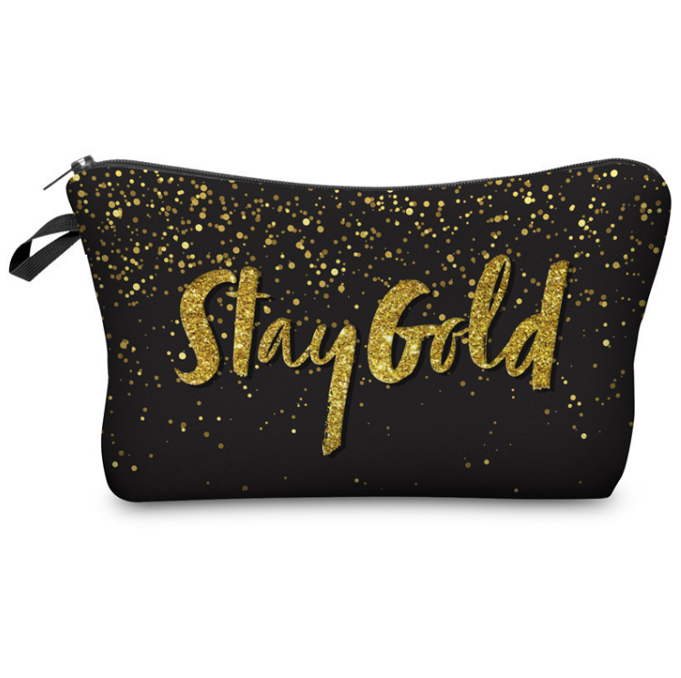 حقيبة مكياج براقة بطباعة رقمية ثلاثية الأبعاد