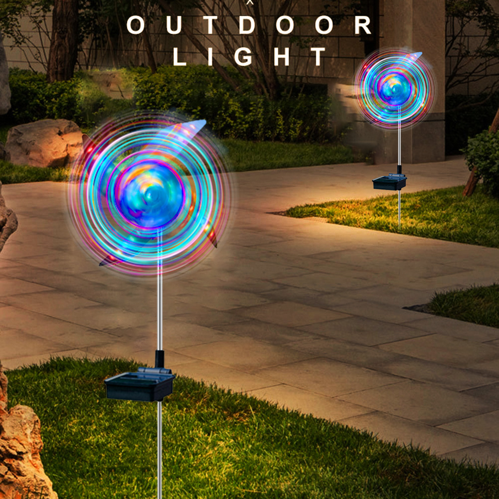 Led Solar Wind Spinner Light Garden Path Outdoor Yard Pinwheels Windmill Decor Patio Lawn Christmas Holiday Decoration — foto 4