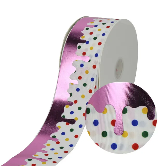 75mm Bronzing Rib Ribbon Hair Accessories Diy Material Packaging Baking Dessert Gift Box Packing Ribbon - Shop at LoveMi