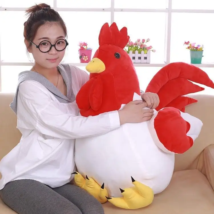 Home Cute Big Rooster Shape Plush Toy Pillow