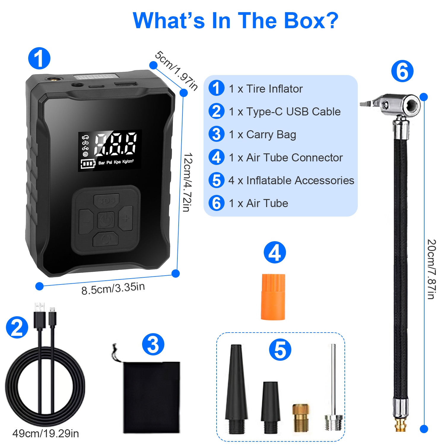 1Pc 150PSI Cordless Tire Inflator Digital Air Compressor With LED Light Emergency Power Bank For Cars Motorcycles Bicycles Balls - Image 15