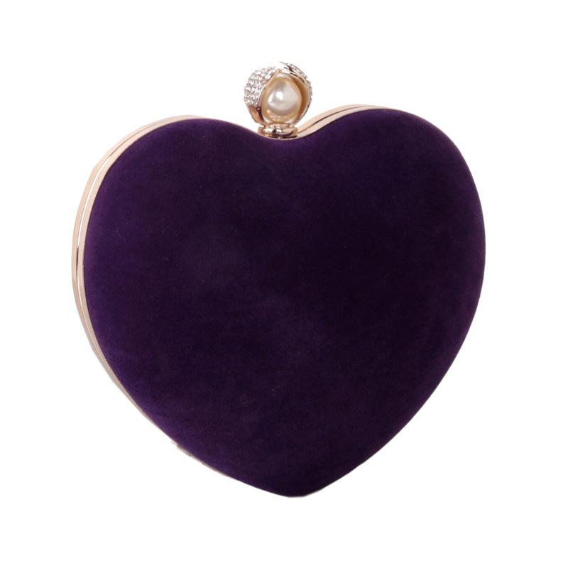 Heart-shaped Dinner Bag With Diamond Pearls