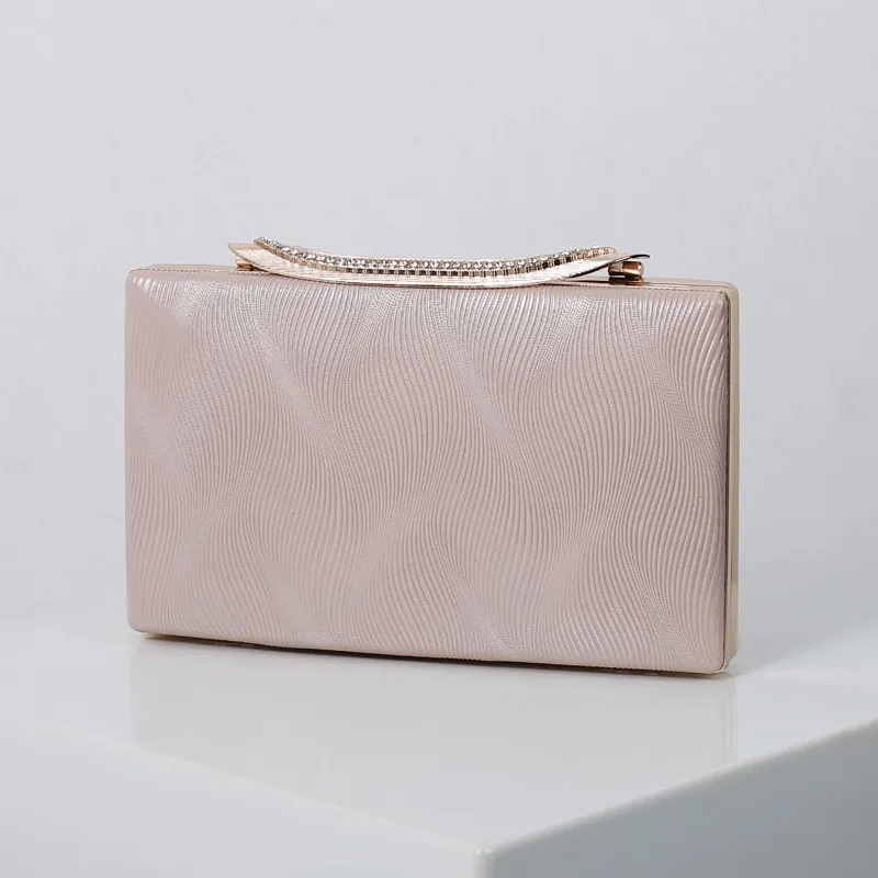 Dinner Party Fashion One-shoulder Clutch Dress All-match Small Square Bag - Pink