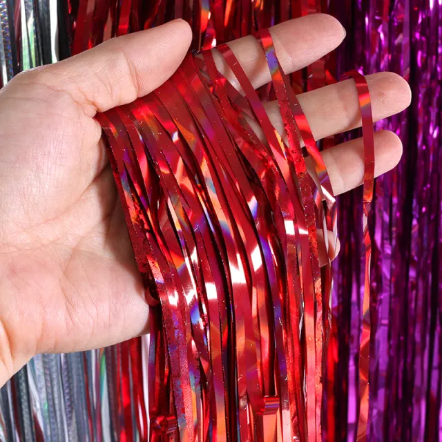 Holiday Party Birthday Valentine's Day Decoration 1 Meter Tied Balloon Tassel Rain Silk Curtain Background Wall Red - Shop at LoveMi