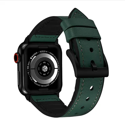 Light Luxury Smart Watch Leather Strap - Green