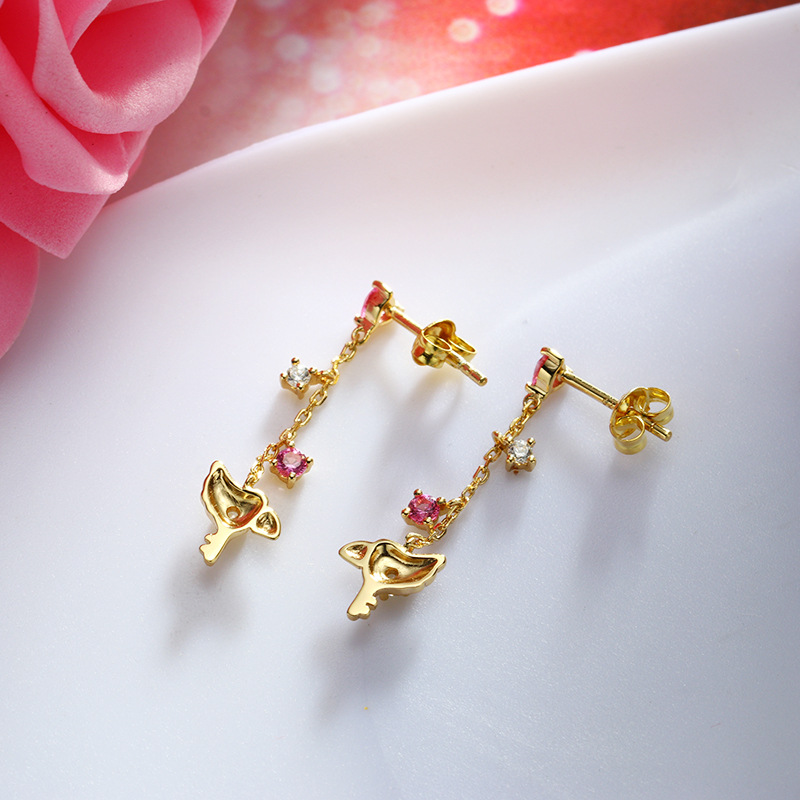 Women's Jewelry Heart Shape Zircon Bird Head Earrings
