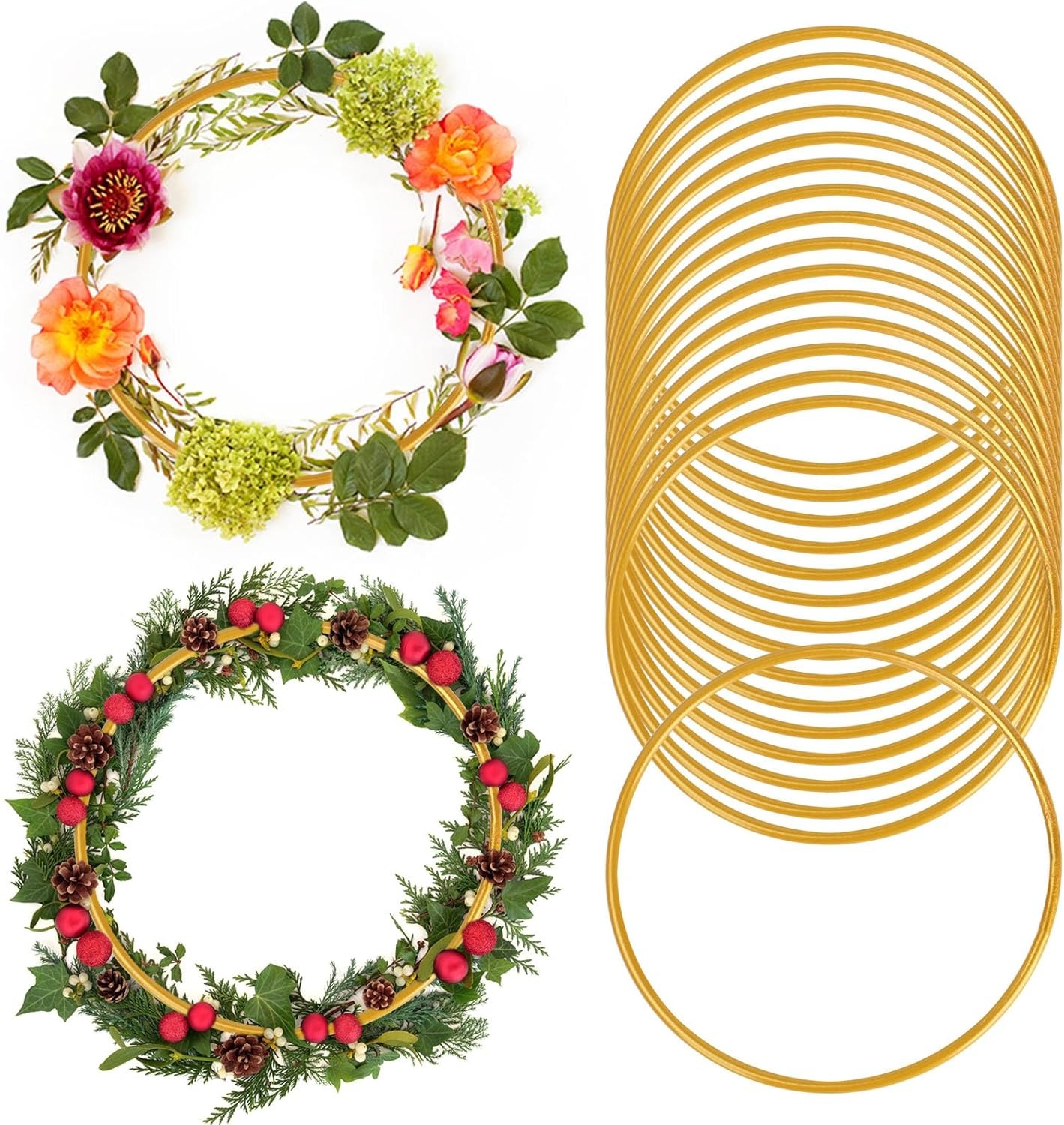 16 Metal Craft Rings, 10cm, Wire Macrame Round Dreamcatcher Wreath Frames — image 6