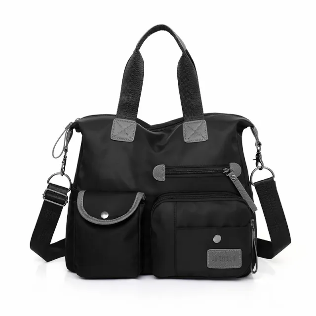 Large Capacity Multi pocket Shoulder Bag For Women Nylon Waterproof Handbags Female Casual Commuting Messenger Crossbody Bags Black - Shop at LoveMi