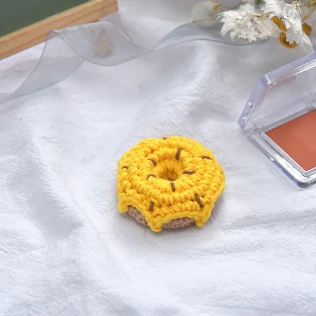 Japanese New Woolen Knitting Donuts Girl Hair Accessories Scarf Diy Decoration Accessories Yellow - Shop at LoveMi