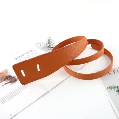 Fashion Soft Leather Waistband For Women - Camel - View 1