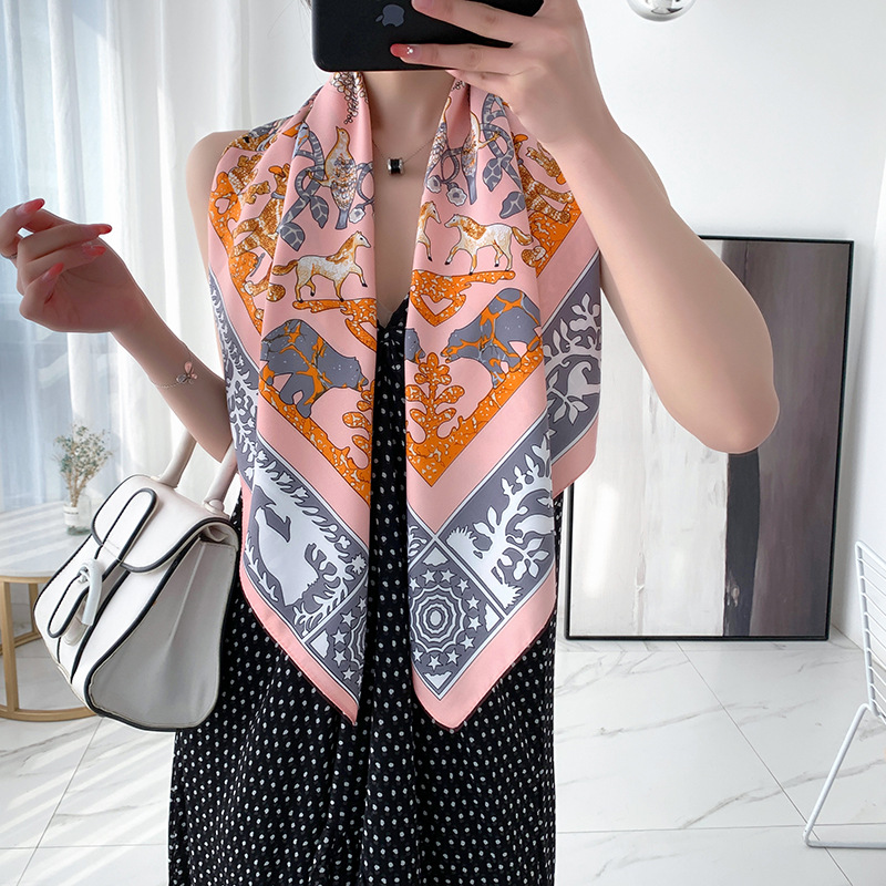 New 90cm Twill Silk Large Square Women's Shawl