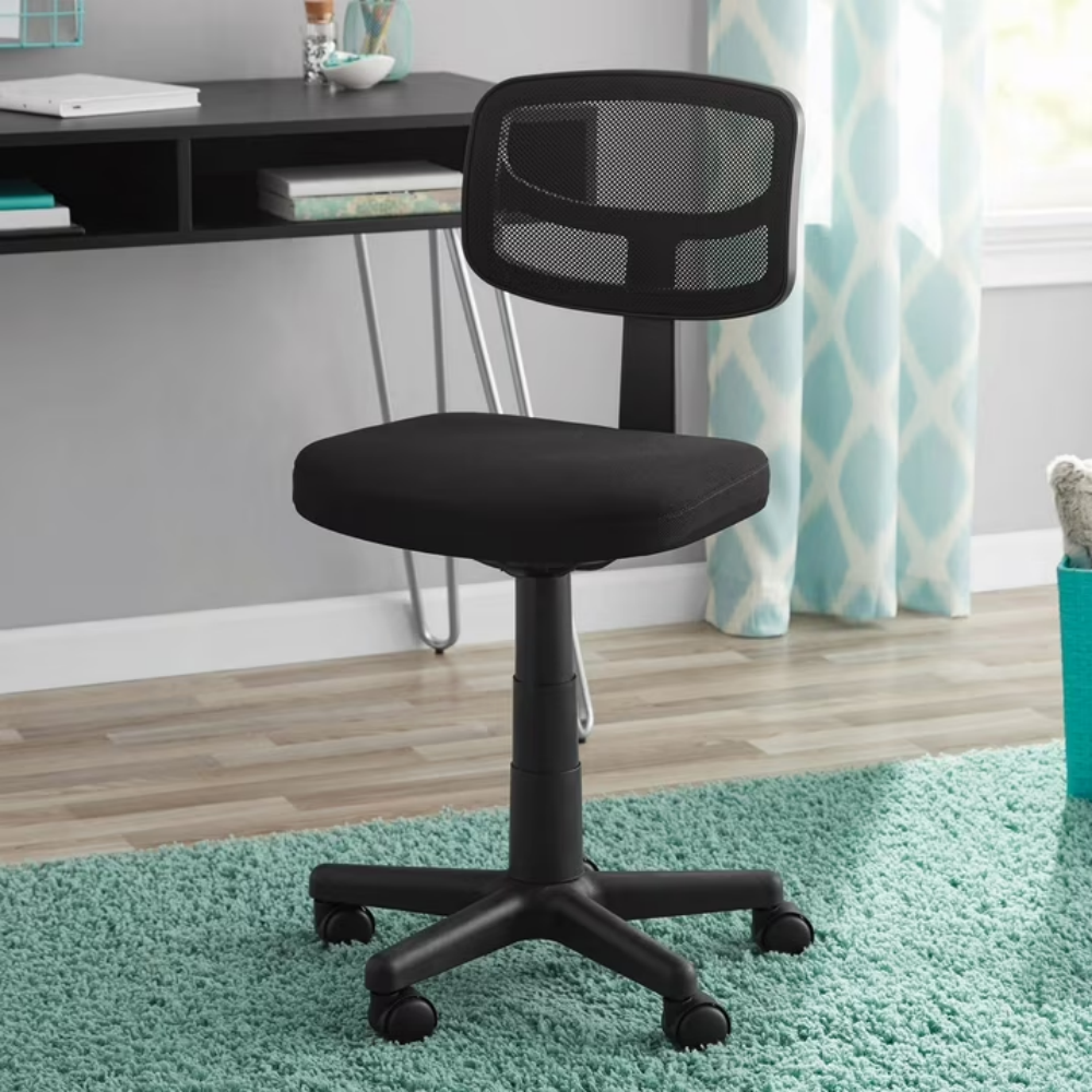 Thickened Cushioned Mesh Office Chair, Suitable For Both Teenagers And Adults, All-black Design  Limited To Five Orders Per Address