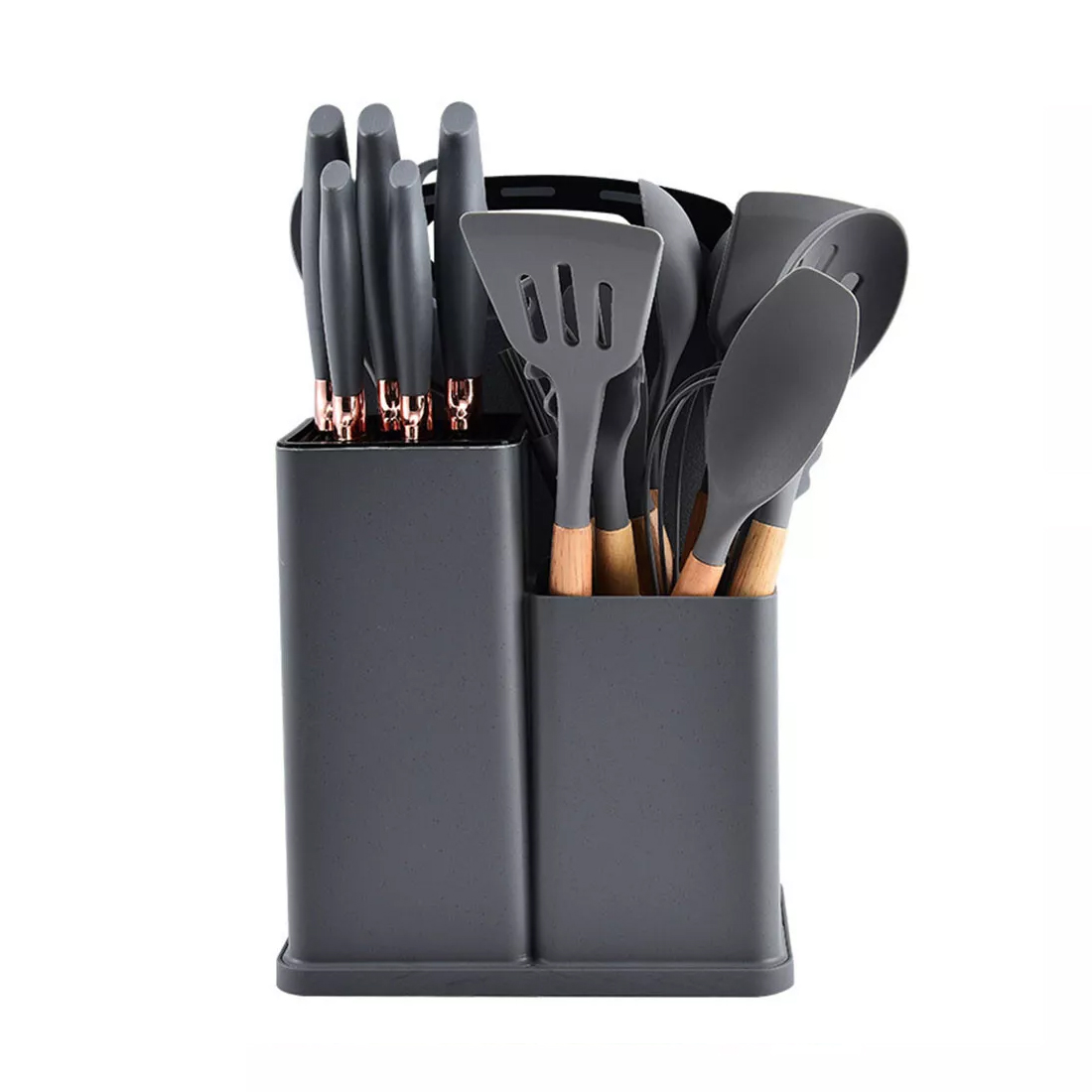 19pcs Set Non-Stick Silicone Kitchen Utensil Spatula Spoon