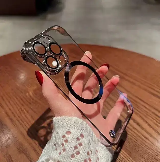 Dustproof Net Electroplating Frameless Phone Case Magnetic Hard Shell Applicable