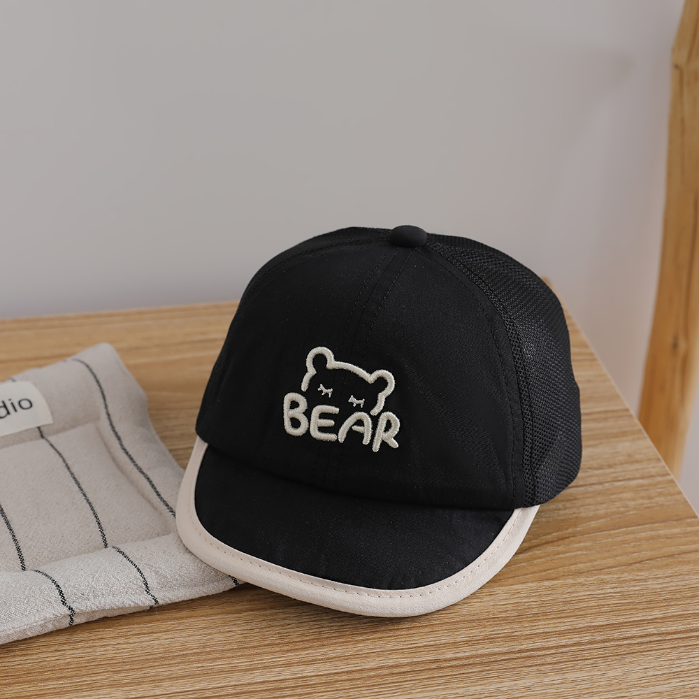Children's Summer And Spring Lightweight Sweat-wicking Embroidered Letter BEAR Baseball Cap For Boys And Girls, Baby-friendly Sun Protection, Fashionable Baseball Cap