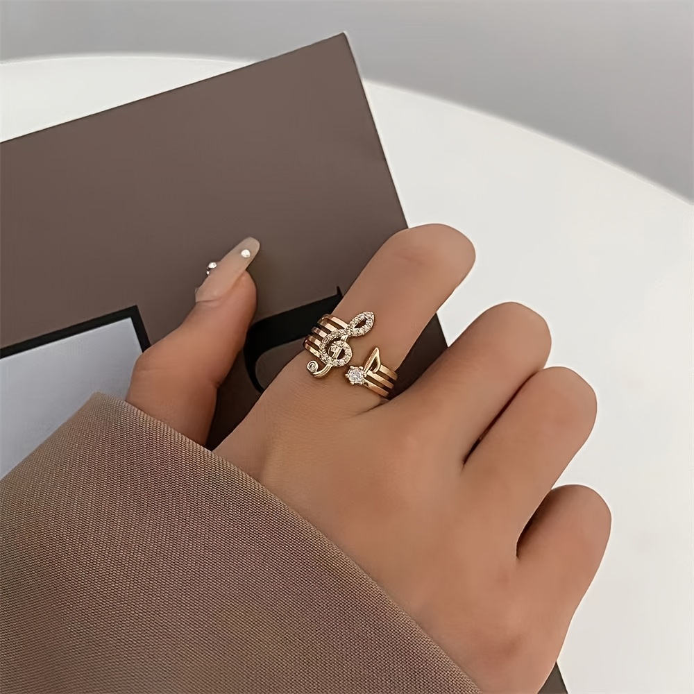 2026 New Arrival Women's Music Note Ring, Trendy Fashion High-End Atmosphere, Versatile Top Gift Choice from KSLY