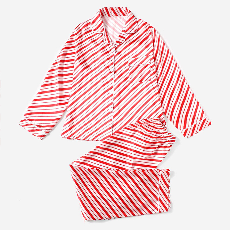 Christmas Family Parent child Striped Pajamas Housewear Suit Striped Men Xl - Shop at LoveMi