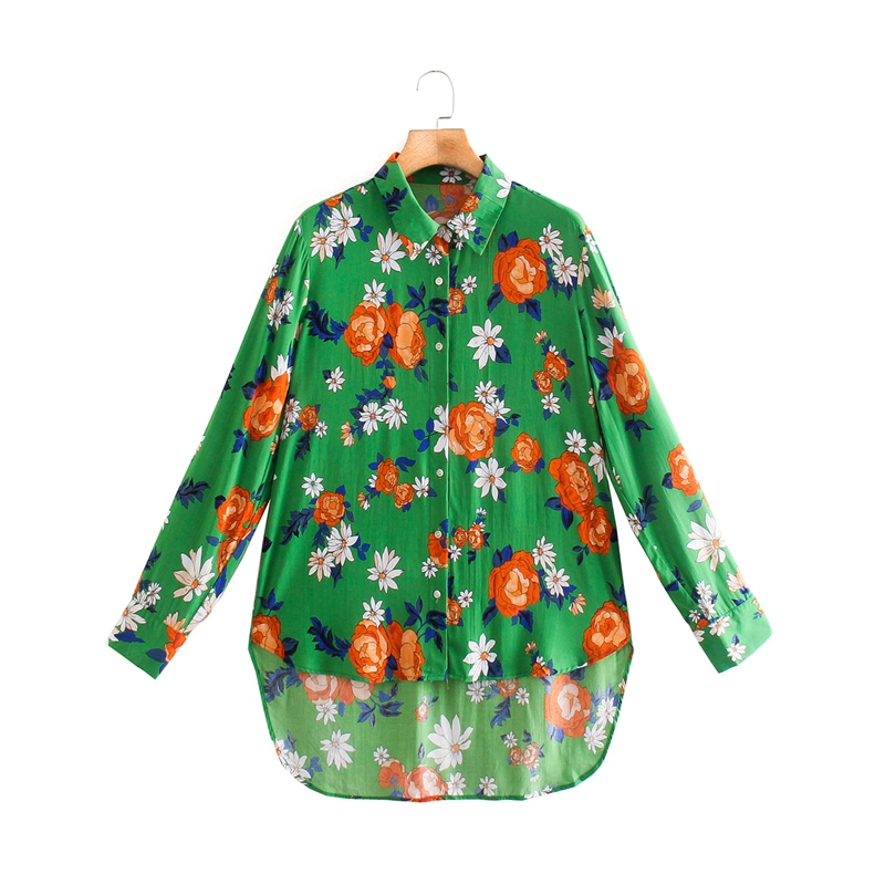 Title 5, Printed Lapel Long-sleeved Shirt All-match Casu...