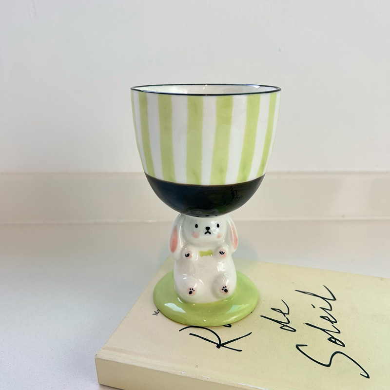 Title 4, Healing Rabbit Goblet Cute Hand Painted