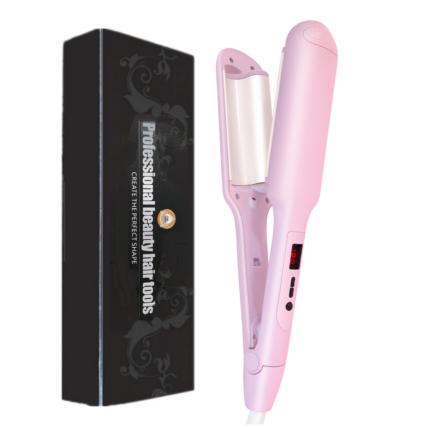 Ceramic Liquid Crystal Curling Iron Does Not Hurt Hair Wave Curling Iron Multi gear Splint Pink - Shop at LoveMi