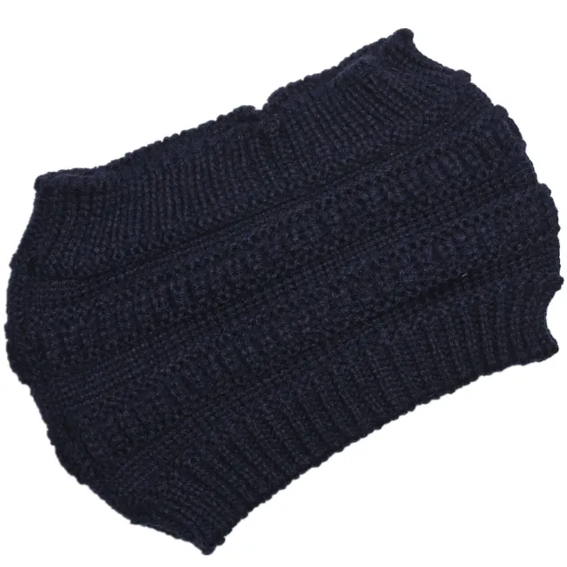 Ladies Knitted Hairband Widening Face Wash Head Cover Navy Blue - Shop at LoveMi