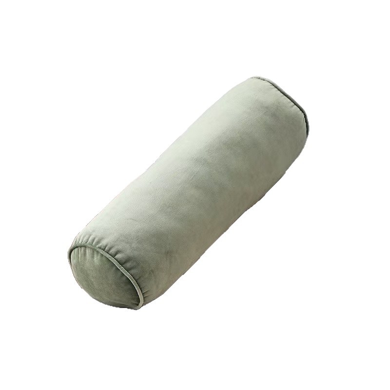 Pernă cilindrică din catifea solidă, pernă lombară rotundă în formă de tub, pernă decorativă cilindrică pentru canapea extensibilă și decorul casei