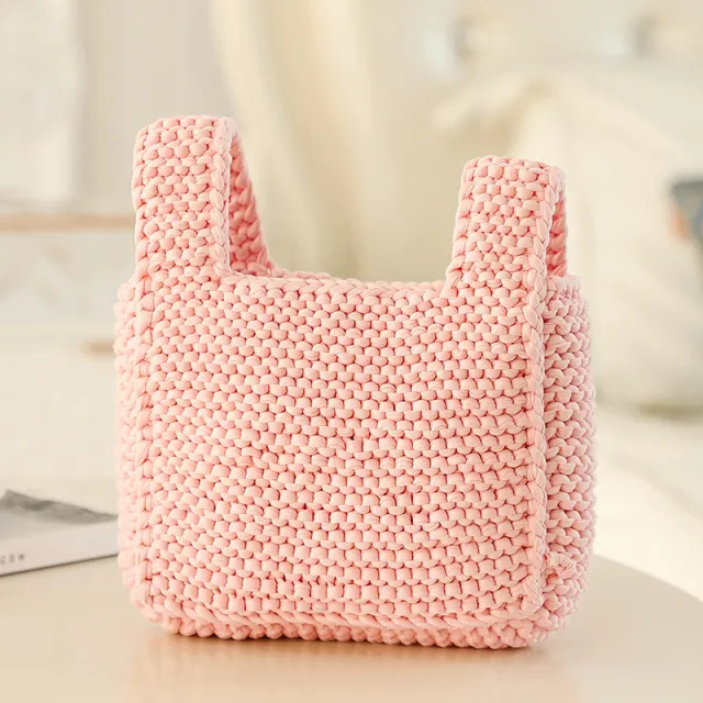 Fabric Thread Handmade Diy Woven Handbag Material Bag Pink - Shop at LoveMi