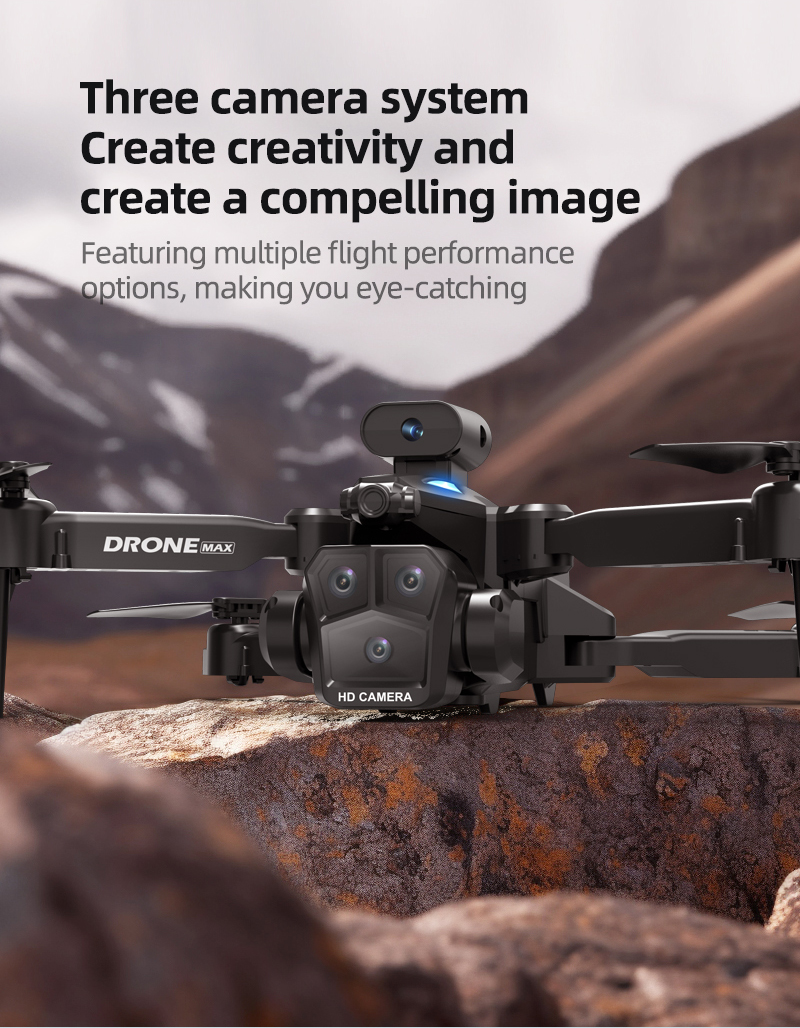 C10 Black - Triple Camera - Dual Electric Drone-BLACK detail