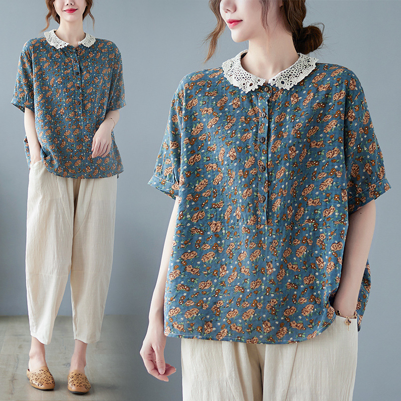Women's Fashion Casual Cotton And Linen Loose Top