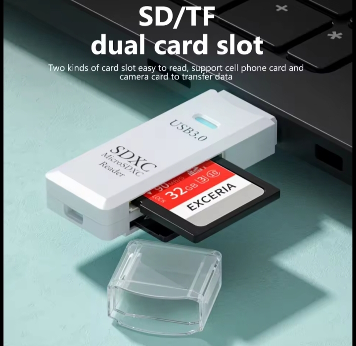 SuperSpeed USB 3.0 Dual Slot Card Reader  512G Support For PC & Laptop thumbnail 2