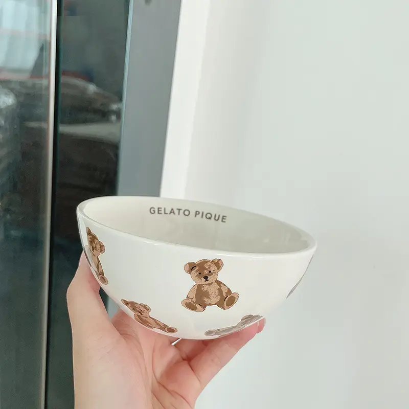 Household Fashion Bear Ceramic Bowls And Tableware