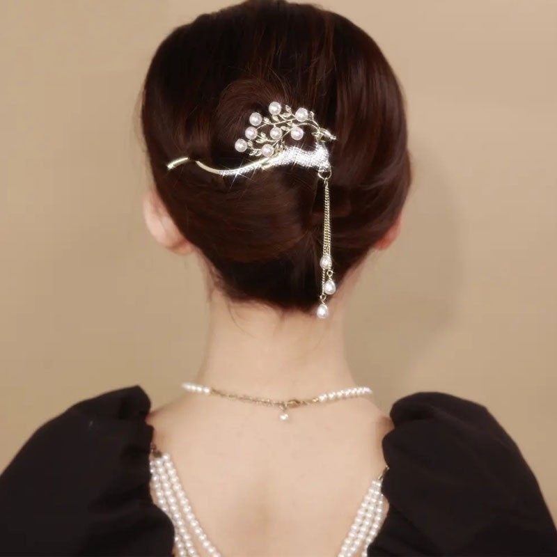 Women's Back Head Frog Buckle Horizontal Clip Premium Headwear
