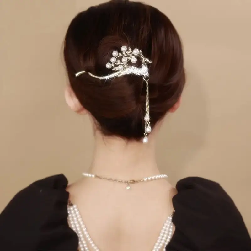 Women's Back Head Frog Buckle Horizontal Clip Premium Headwear