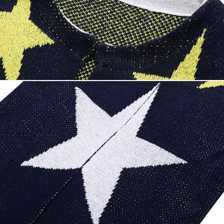 Title 1, Loose Big Five-pointed Star Plus Size Sweater C...