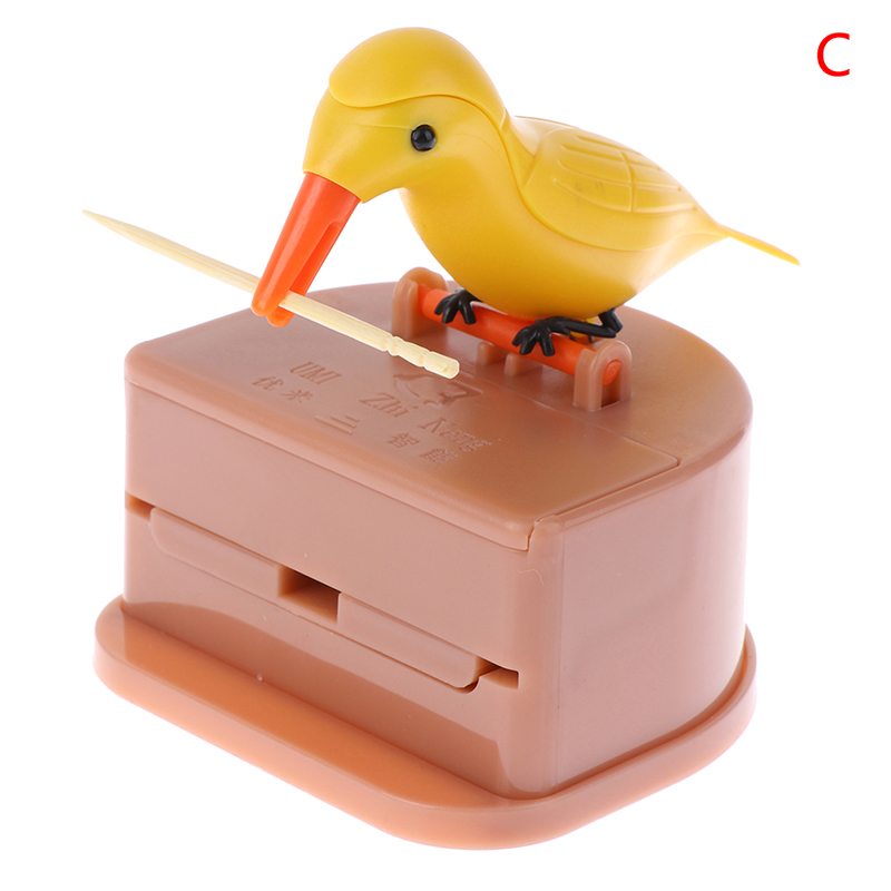 Title 4, Small Bird Toothpick Box Push-type Plastic Cart...