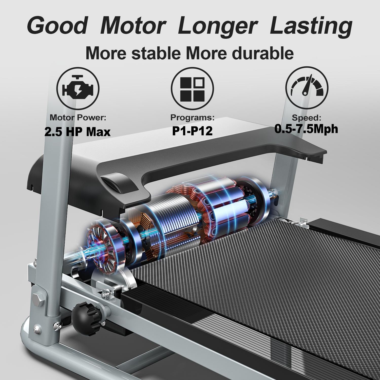 Foldable Treadmill For Home Use, Shock-absorbing, Non-slip, Multi-functional, Essential Fitness Equipment For The Whole Family. 6