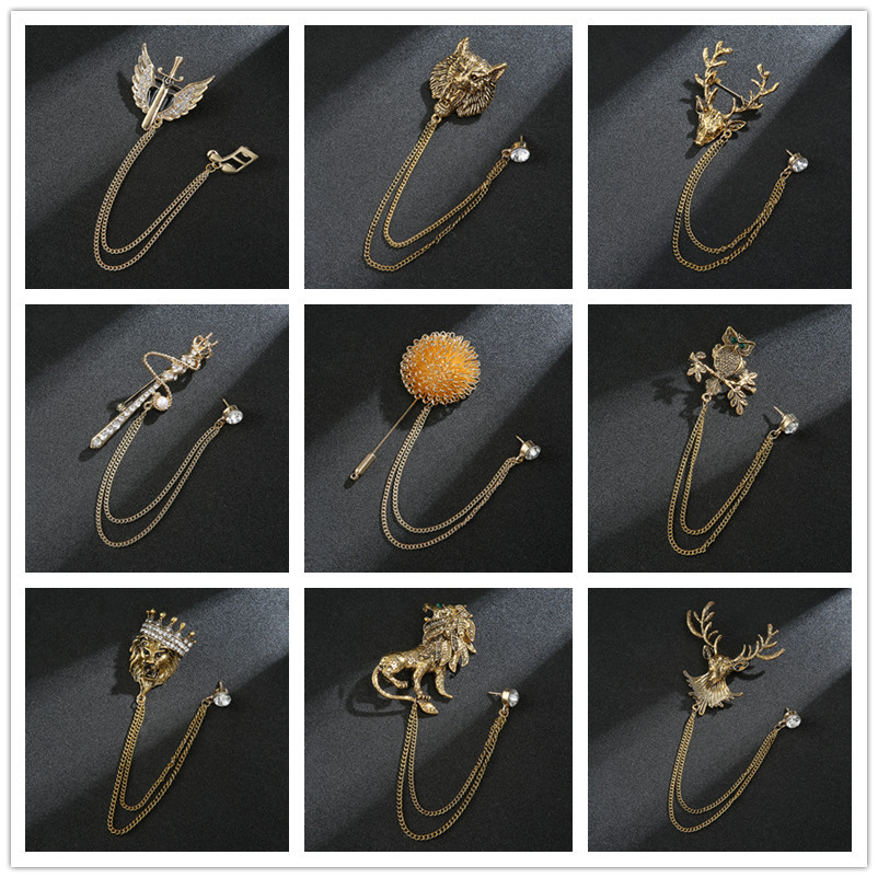 Title 2, Suit Animal Pin Brooch Simple Badge Accessories